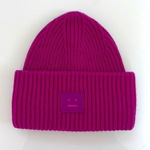 Acne Studios Fuchsia ribbed beanie